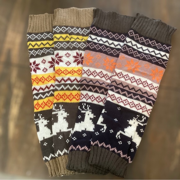 🌸🍁2 PACK Chunky Knit Leg Warmers - Picture 5 of 7
